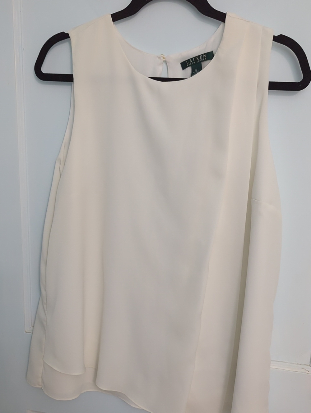 Lauren Ralph Lauren Sz 12 Ivory Sleeveless Top